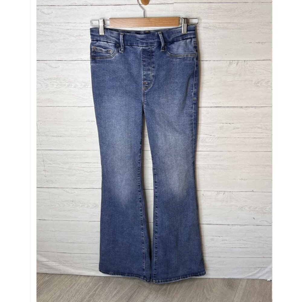 Good American Jeans Womens Size S Power Stretch Pull-On Flare High Rise Comfort - Picture 4 of 16